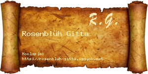 Rosenblüh Gitta névjegykártya